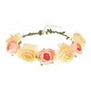 June Bloomy Women Rose Floral Crown Hair Wreath Leave Flower