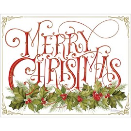 LANG Christmas Holly Boxed Christmas Cards (1004909) - Festive Holiday Greeting Cards with Envelopes