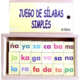 D. Imprehispanica 5 Cajas De Silabas Simples, Lectoescritura Madera, Didáctico