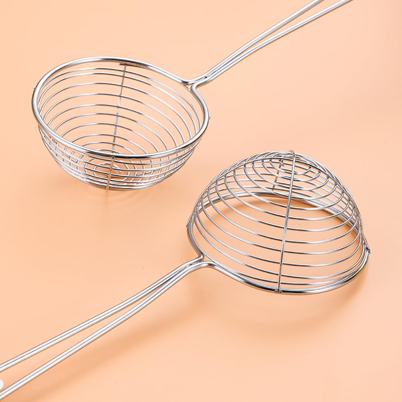 JIHUOO 2 Pcs Stainless Steel Spider Strainer Skimmer Spoons Hot