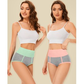 DUKAWA High Waisted Cotton Underwear Womens Soft Tummy Control C Section Briefs Postpartum Comfy Ladies Panties Plus Size 5-Packs 2X-Large