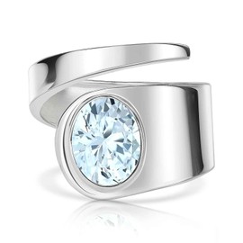 MATERIA by Matthias Wagner Gemstone Ring Silver 925 for Women in Green or Blue Adjustable, Gemstone