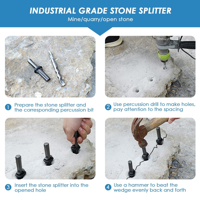KOSIEJINN Stone Splitter Wedge Stone Opener Stone Breaking Tool Wood