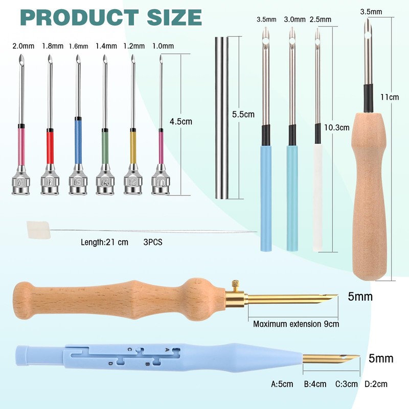 Fomiat 17 Pieces Embroidery Starter Kit Punch Needle Kit Adjustable