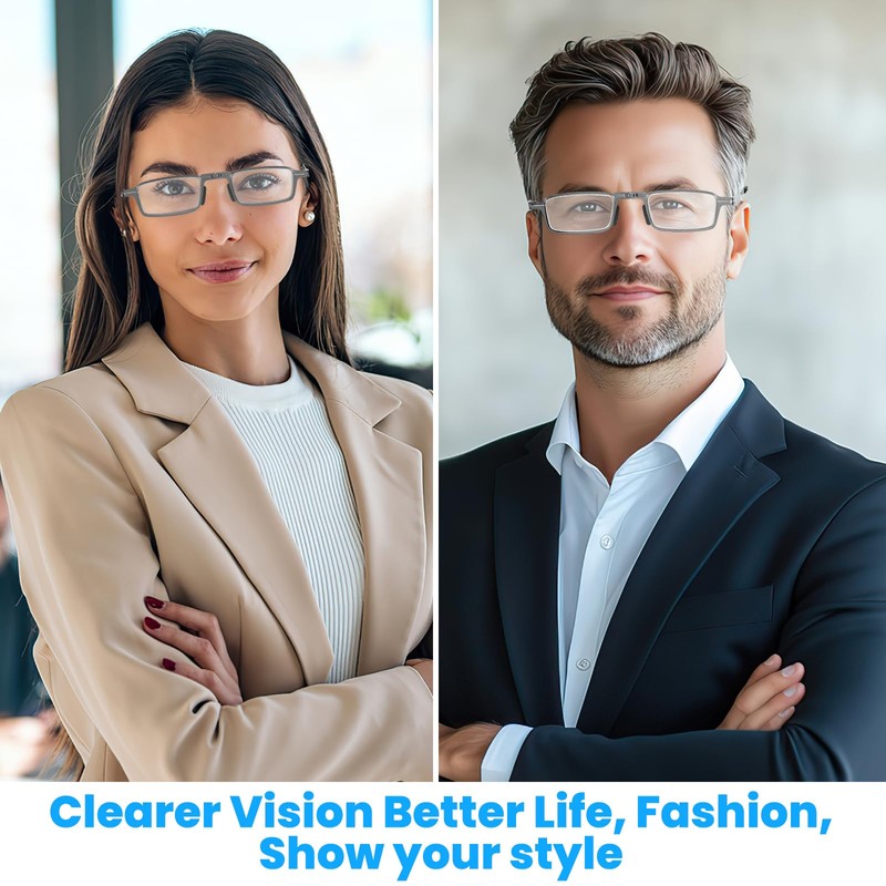 Riwissipa Portable Foldable Blue Light Blocking Reading Glasses Ultra Thin