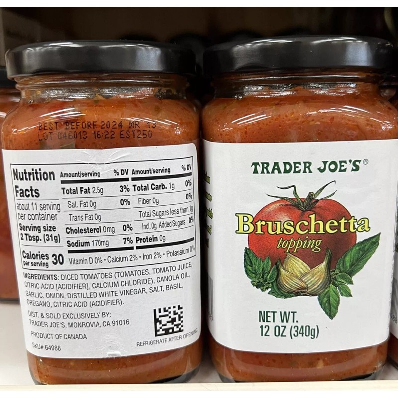 TRADER JOES BRUSCHETTA TOPPING 12 OZ/ 2 PACK! HOT ITEM!!