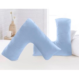Luxury Microfiber V-Shaped Pillowcase – Ultra Soft, Breathable & Wrinkle-Resistant – Support Pillow Cover for Pregnancy, Nursing & Orthopedic Comfort – Machine Washable (Sky Blue)