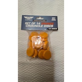 Orange Crokinole Discs - 14 Orange Crokinole Discs + 1 Scoring Peg