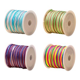 4 Rolls 0.8mm Colorful Nylon Beading Cord Multicolor Chinese Knot Cord Coloured Braided Thread for DIY Jewelry Making