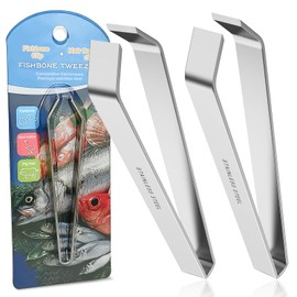 Fish Bone Tweezers 2 Pieces, Precision Non-Slip Grip, Stainless Steel Fish Tweezers, Essential Tools For Salmon, Sea Bass Boning, Culinary Tweezers