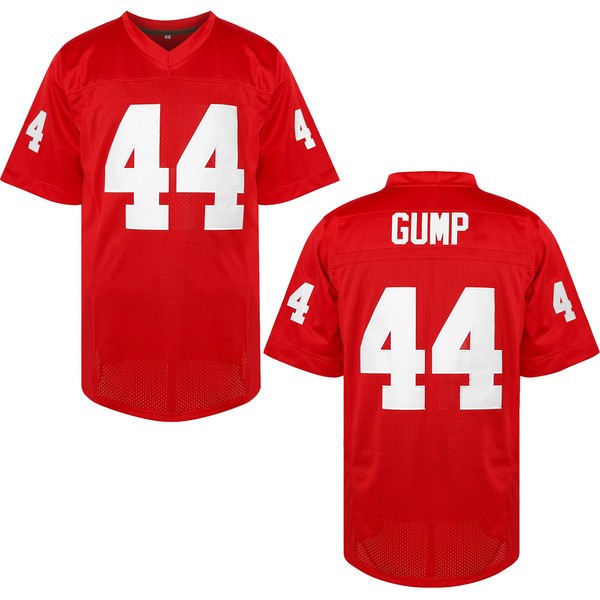 Forrest Gump Jersey #44 Stitched Movie Football Jersey Red Men S-3XL (44 Gump Red, X-Large)