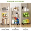 3 Tier Rolling Cart, Storage Shelf Organizer with Lockable Caster