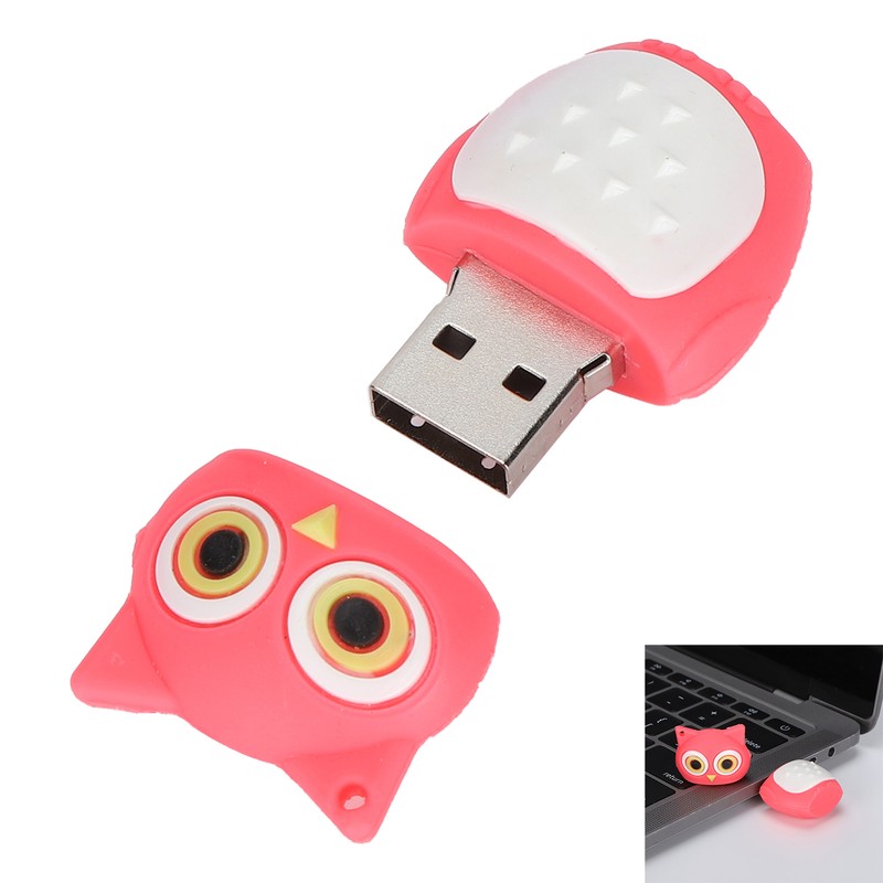 Cartoon U Disk Pink Owl Appearance High Speed Bulk Storage