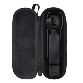 UKATOF Wear-resistant Shockproof Waterproof Handy Case for DJI Pocket 3 Storage Case Protective Case with Climbing Buckle & Wrist Rope, Black, Modern