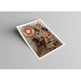 Unbranded ARM & HAMMER BRAND Circus Creepy Clown 1900s Vintage Style Poster 22x17"