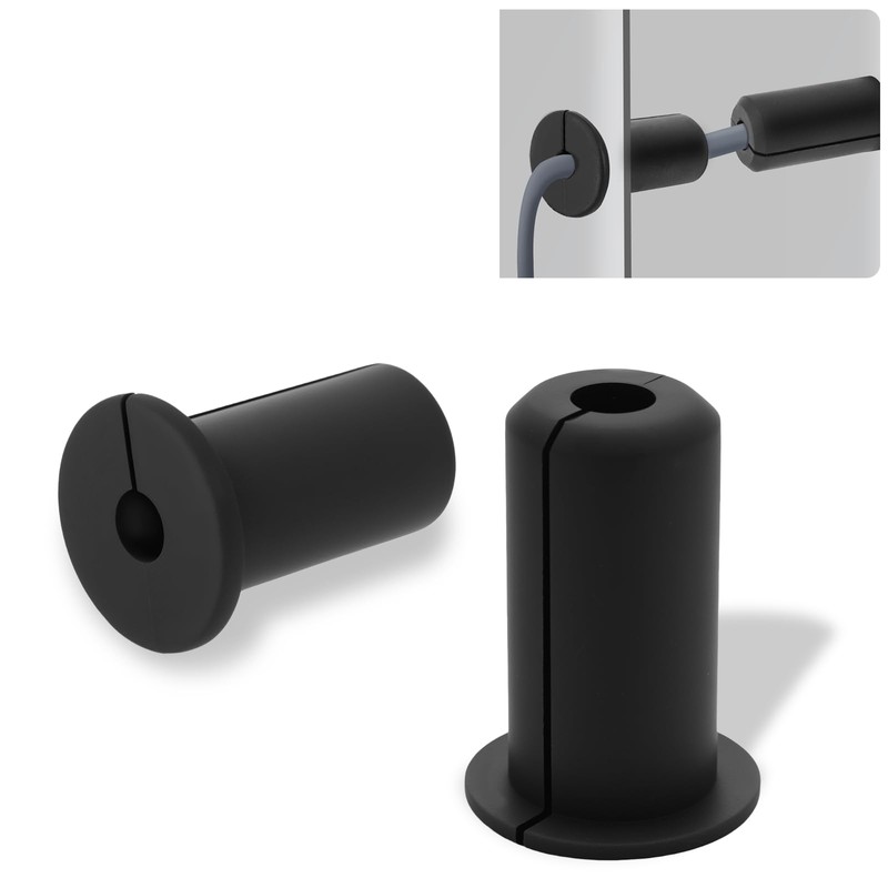 3/4" Starlink Wall Grommet for Cables, Waterproof Silicone, Black 2