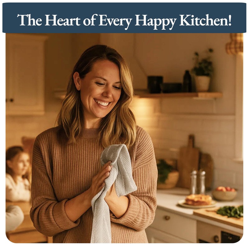 LANE LINEN Kitchen Towels Set - Pack of 4 Cotton