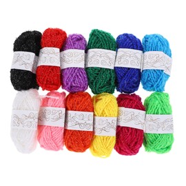 SEWACC 12pcs Colored Acrylic Yarn for DIY Crafts for Knitting Crocheting and Handcrafts Skin Friendly Thick Yarn for Beginners and Hobbyists for Creating Flowers Hats and More