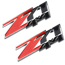 Aimoll 2pcs Z71 4x4 Emblems Badges, 3D ABS Decal Emblems for Chevy GMC Silverado (Red Black)