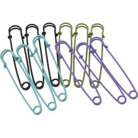 Safety Pin Set - Assorted Colors, 4in., 12 Pc