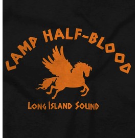 Brisco Brands Camp Half Blood Greek Mythology Womens Top Junior Graphic Tee Black