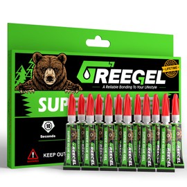 GREEGEL Super Glue Gel - Instant Cyanoacrylate (CA) Single Use Glue All Purpose Superglue Clear Adhesive for Plastic, Shoes, Metal, Glass, Ceramic, Wood, Quick Fixes - 3G x 12 Tubes