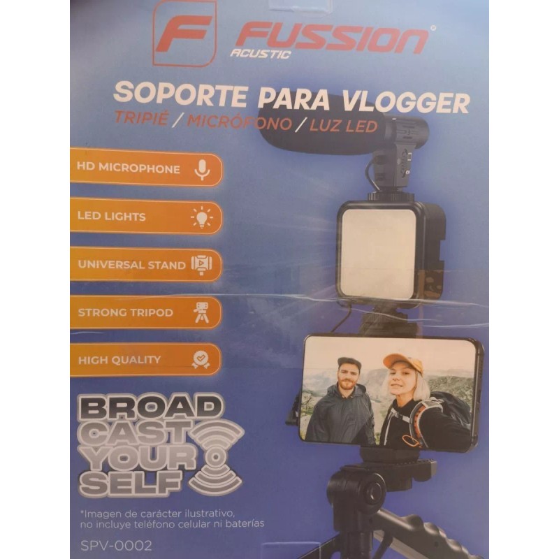 Fussion Kit Economíco Youtuber Vlogger (tripie, Microfono Y Luz Led)