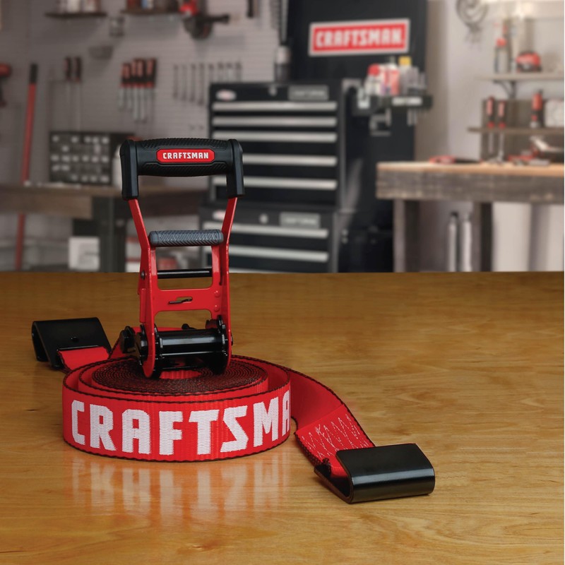 CRAFTSMAN CMXAZBS10000F Black/Red 2" x 27' Ratchet Tie Down Strap