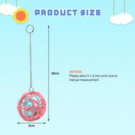Episkey 2 Pcs Bird Toys 10cm Bird Bell Balls Sounds Forager Toys Parrot Hanging Bell Interactive Parrot Toys for Caged Birds Cockatiel Parakeet Small Medium Birds (Large)