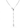 LeCalla 925 Sterling Silver Jewelry Italian Rosary Bead Cross Y