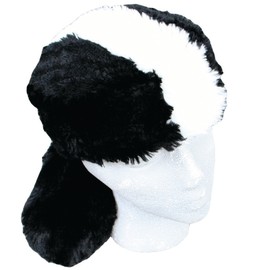 Teen/Adult Faux Fur Skunk Animal Hat Cap, Large, Black White, Lined