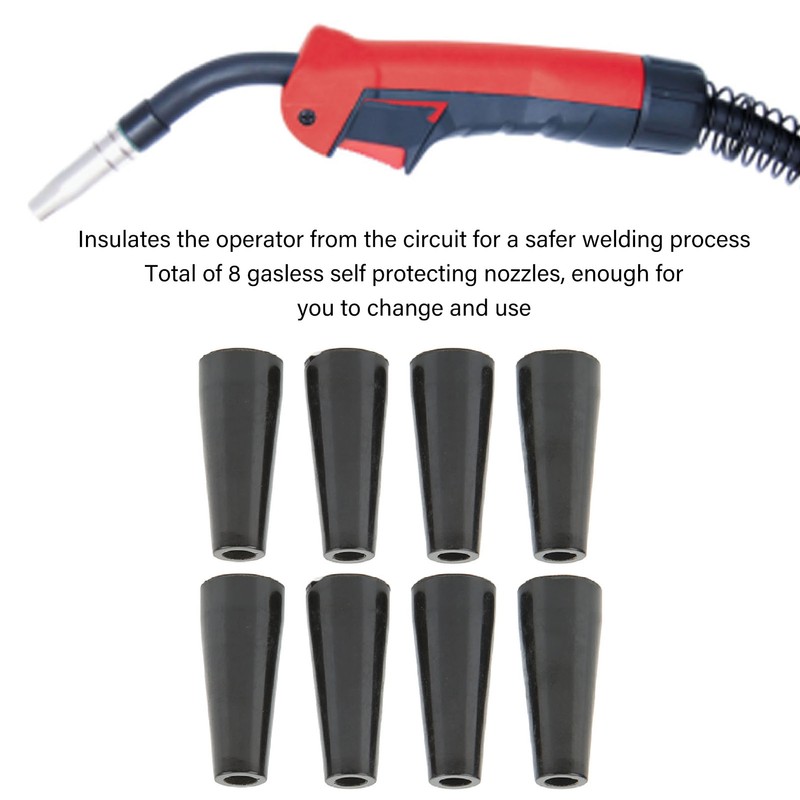 8Pcs Flux Core Welding Gasless Nozzle Self Protection MIG Welding