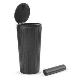 TEKONDA 1 x Car Trash Can with Rubbish Bag, Mini Rubbish Bin with Lid for Car, Bedroom, Office, Desk, Small