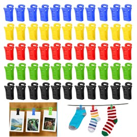 Yeenano Sock Clips,50 Pieces Sock Clip for Washing Machine and Dryer,Non-Slip Laundry Peg,Mini Socks Washing Line Pegs,Socks Holder with Hooks for Washing,Drying and Storing Paired(5 Colors)