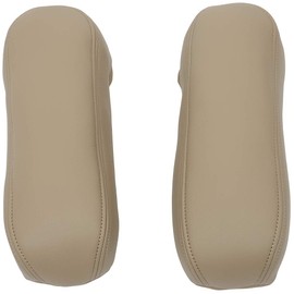 OCPTY Beige Leather Car Seat Armrest Cover - Compatible with 1999-2007 For Ford F250 F350 F450 Lariat & 2000-2005For Excursion Limited XLT - 1 Pair for Full Protection