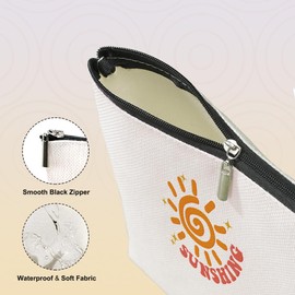 VICBOU Cool Gifts for Mom Mothers Day Makeup Bag Mom Gifts from Daughter Sunshine Inspirational Best Mom Ever Cosmetic Bag for Women Mother Friend Sister Aunt Wife Grandma Christmas Birthday Gifts