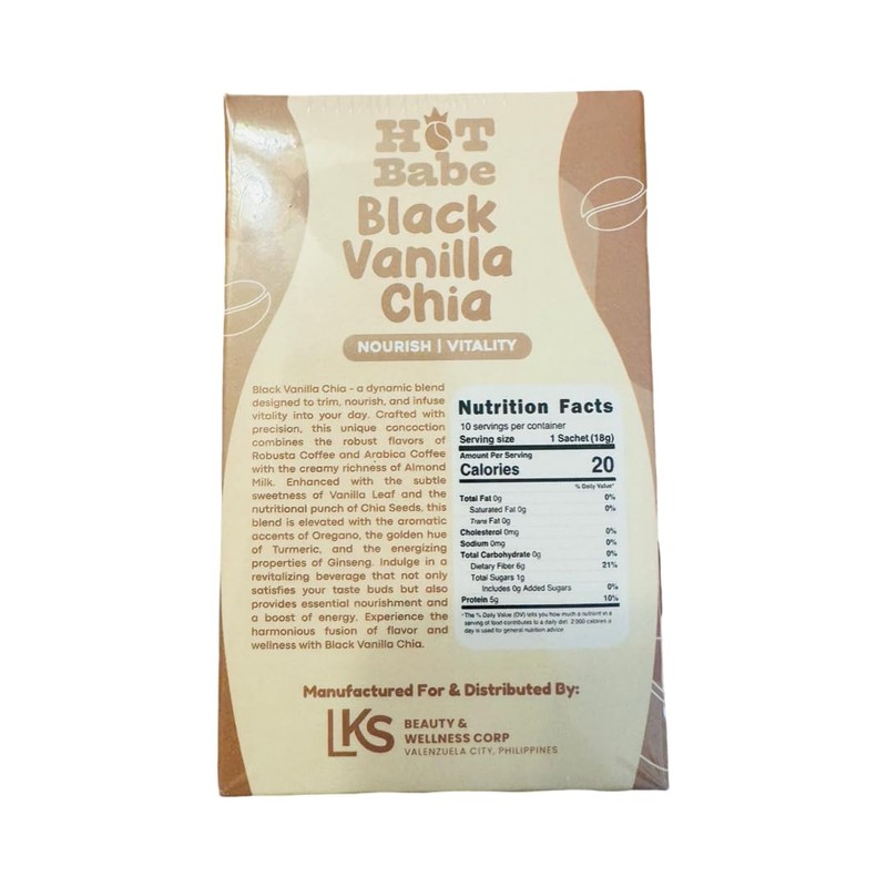 Hot Babe Black Coffee Mix by Kiray Celis (10 Sachets,