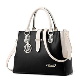 BestoU Women's Large Black Handbag, Modern Women's Handbag Large Shoulder Bag, Black
