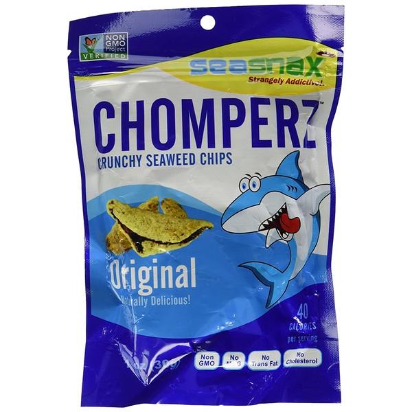 Seasnax Chomperz Crunchy Seaweed Chips, Original, 1 oz