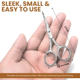 Utopia Care Facial Scissor for Men & Women – Small Scissor for Beard, Nose, Mustache, & Eyebrows Hair - Cosmetic Scissor with an Extra Sharp & Straight Tip - Travel-Friendly - Silver