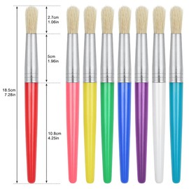 JCF Kids Paint Brushes 8 Pcs Round-Tipped Painting Brushes Set Colorful Art Paint Brush Set for Kids Beginners Art Supplies Suitable for Acrylic Oil Watercolor Gouache Painting
