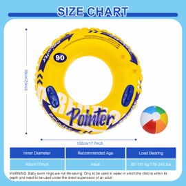 Inflatable Swim Ring for Adult, Swimming Rings,Yellow Inflatable Pool Floats With Splicing Color Floating Ring Swim Tube Rings for Boy, Girl, Women, Man Beach Summer Pool Party Water Spor