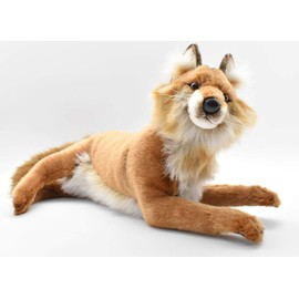 HANSA Lying Fox Plush, Red
