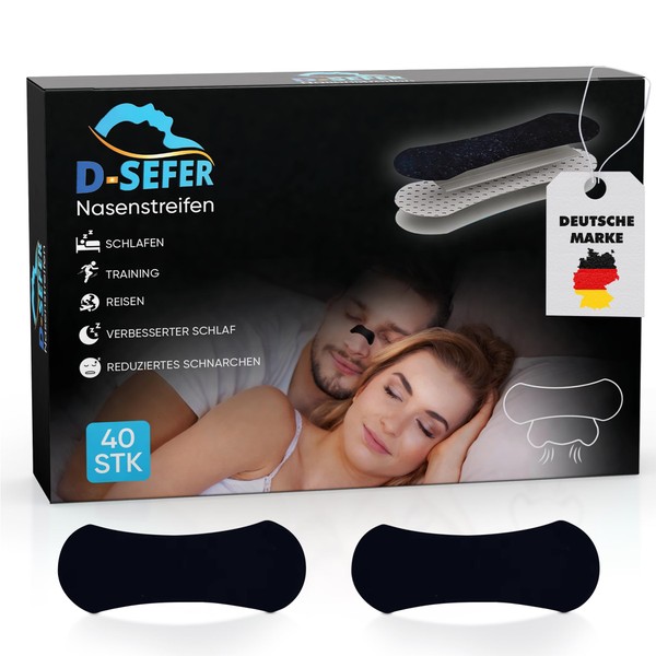 Nose Plasters Black Against Snoring Pack of 40 Extra Strong