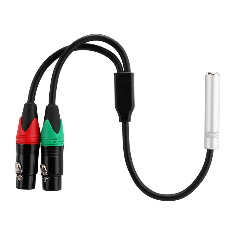 0.3M 24AWG Pure Copper Double Shield 6.35 Female to Dual