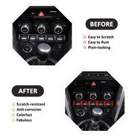 JONKOKO for Toyota 86 Subaru BRZ 2012-2020 Air Conditioner Center Control Panel Trim Cover Aluminum Alloy Air Conditioner Button Separation Bar (Red)