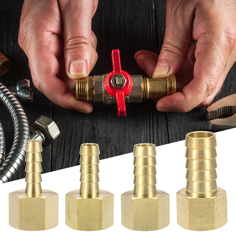 sourcing map Brass Barbed Fitting 3/8" NPT Female to 1/2"