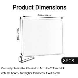 HavenCraft Acrylic Shelf Dividers, Clear Closet Shelf Dividers (8-Pack) – Ideal for Wooden Shelves, Clothes, Handbags, Books, Kitchen & More for Bedroom, Bathroom & Office – Create Clutter-Free Space