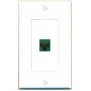 RiteAV CAT6-GREEN Decorative 1 Port Wall Plate [White]