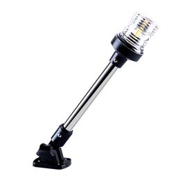 Sebnux White LED Fold Down Boat Stern Light Boat Anchor Light for Pontoon and Fishing Boat (9”)